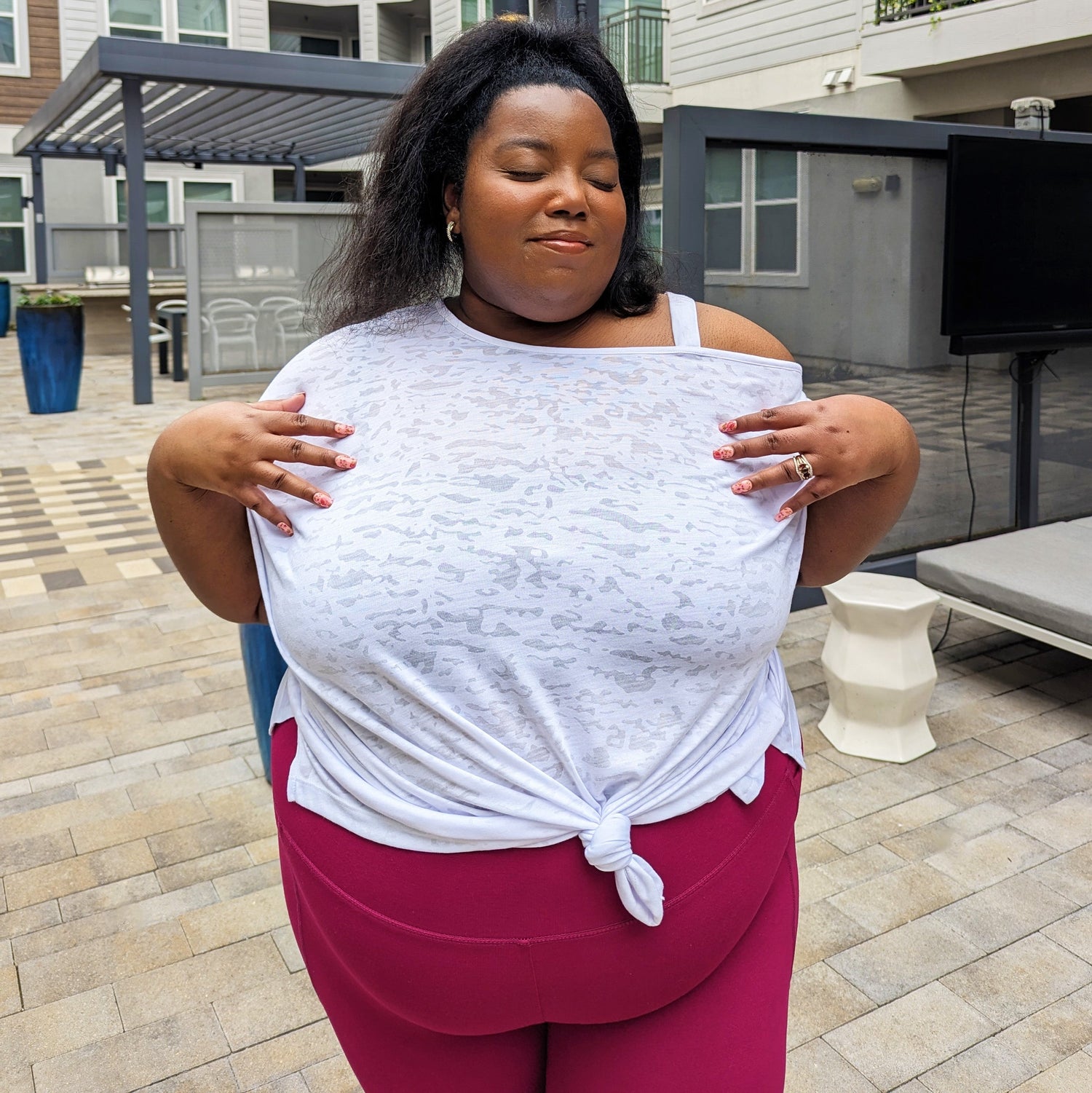 Camiseta Debbie con hombros descubiertos - Blanca