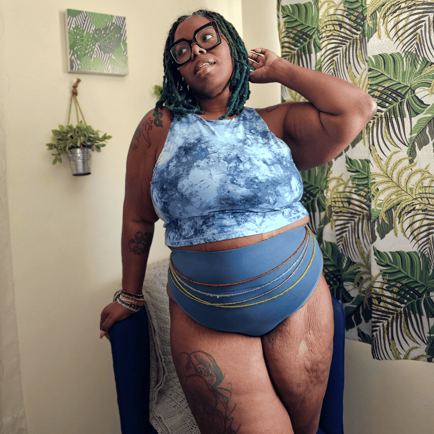 Braguitas altas de algodón orgánico - Denim