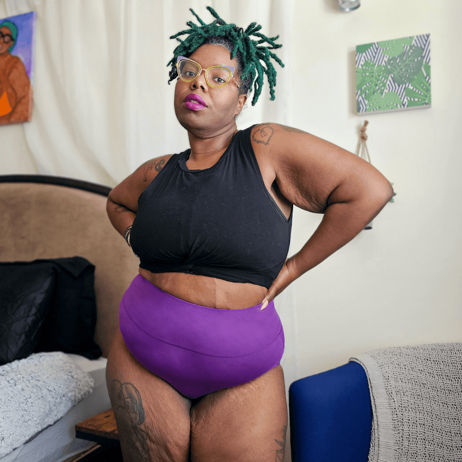 Organic Cotton Full Brief Knickers - Grape Escape