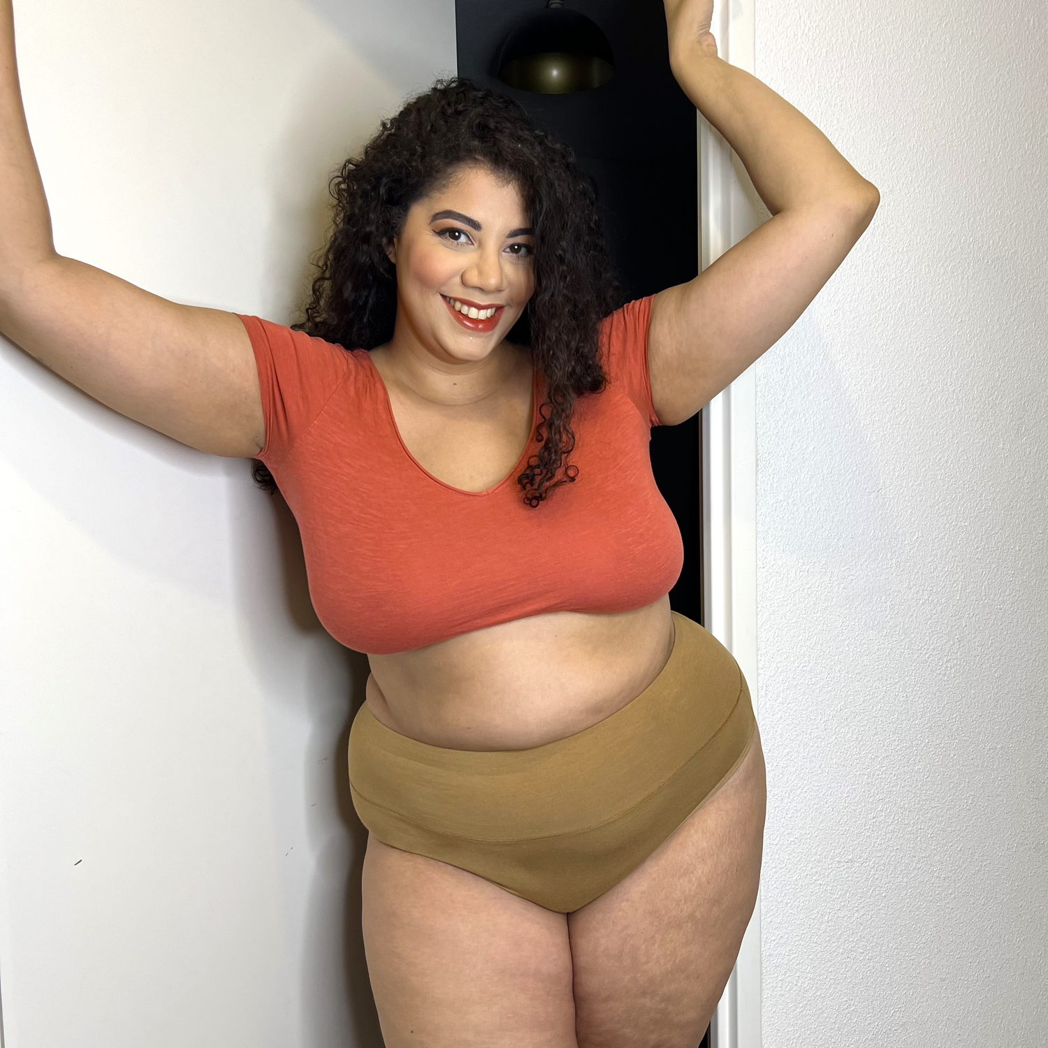 Braguitas altas de algodón orgánico - Caramelo