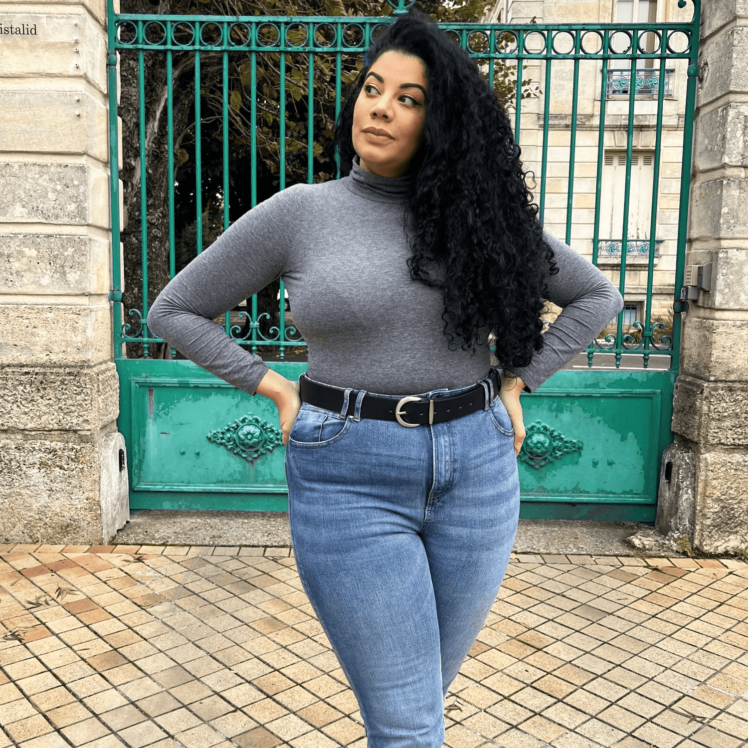 Cinturón de piel vegana - Plateado