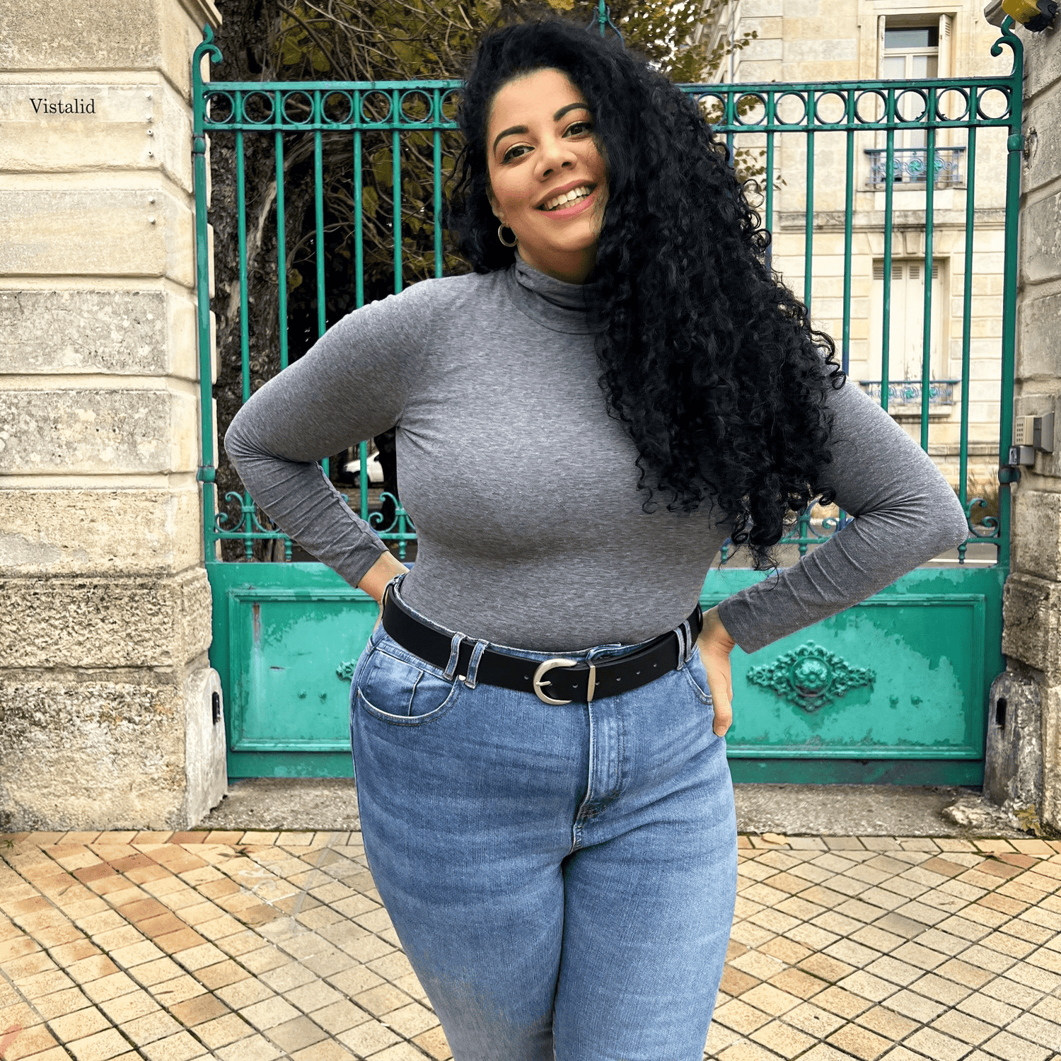 Cinturón de piel vegana - Plateado