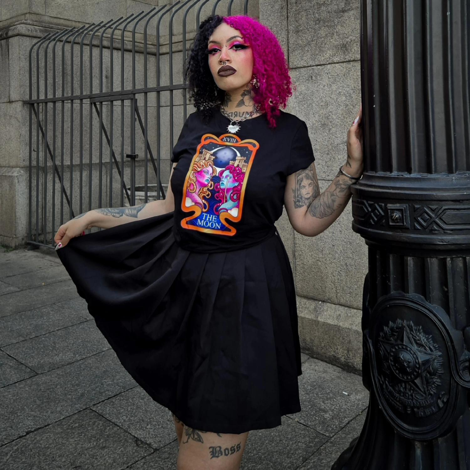 Major Arcana Baby Tee - XVIII The Moon