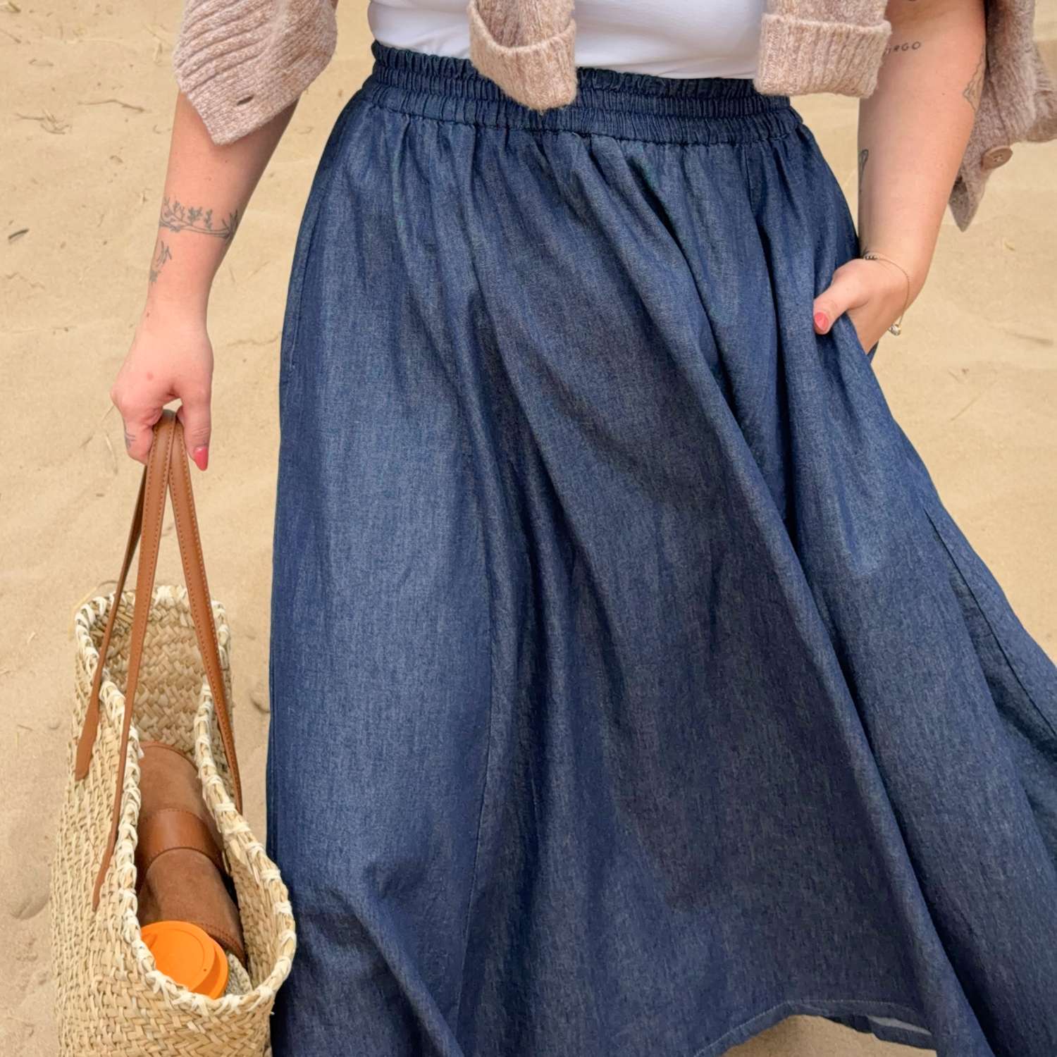 Maxi Chambray Skirt - Denim