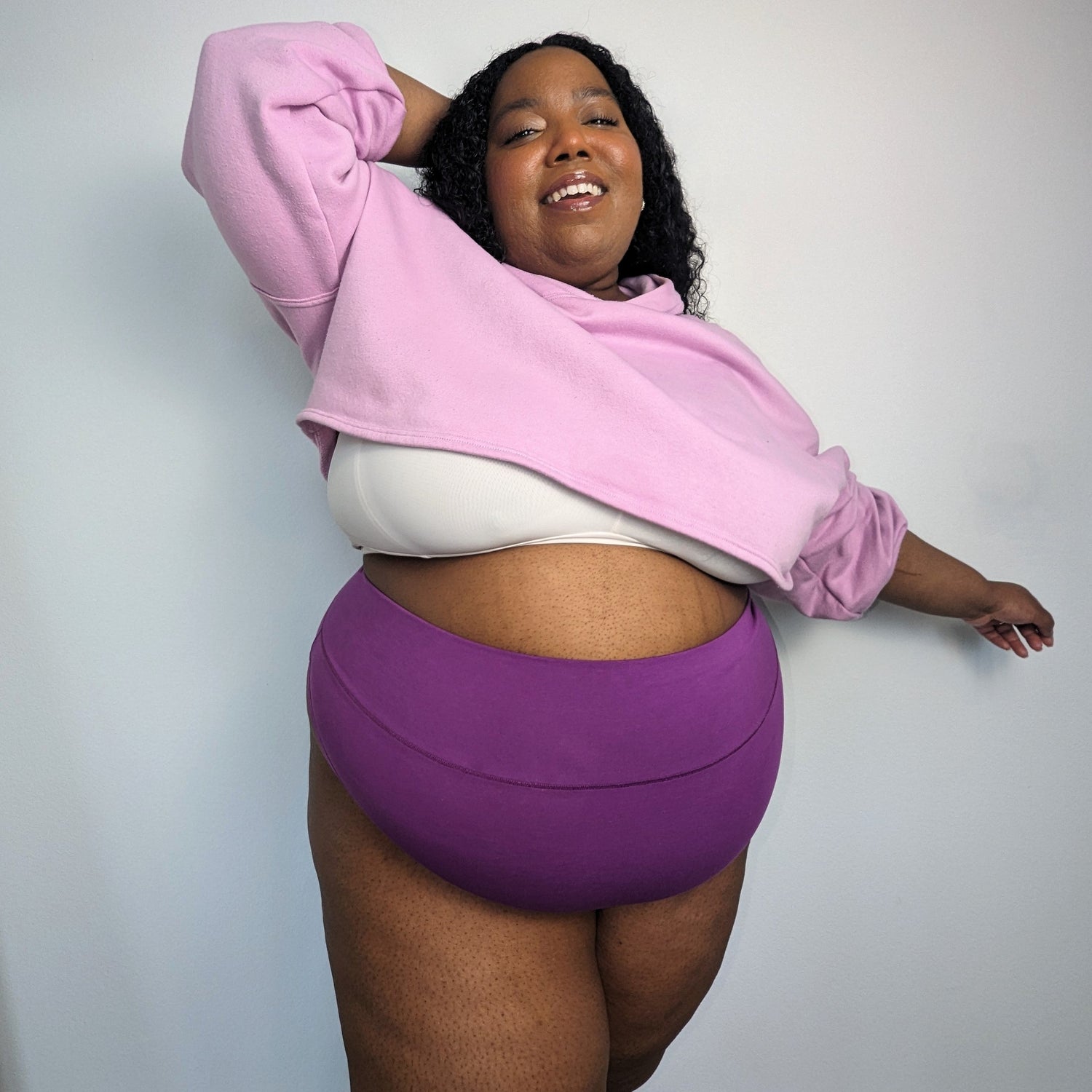 Braguitas de algodón orgánico de pierna alta - Grape Escape