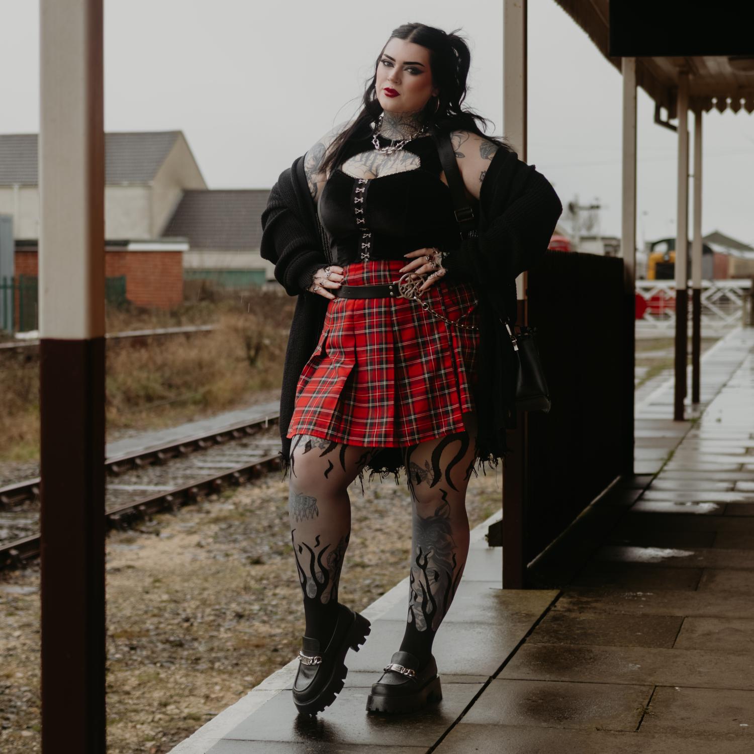 Flames Sheer Tights