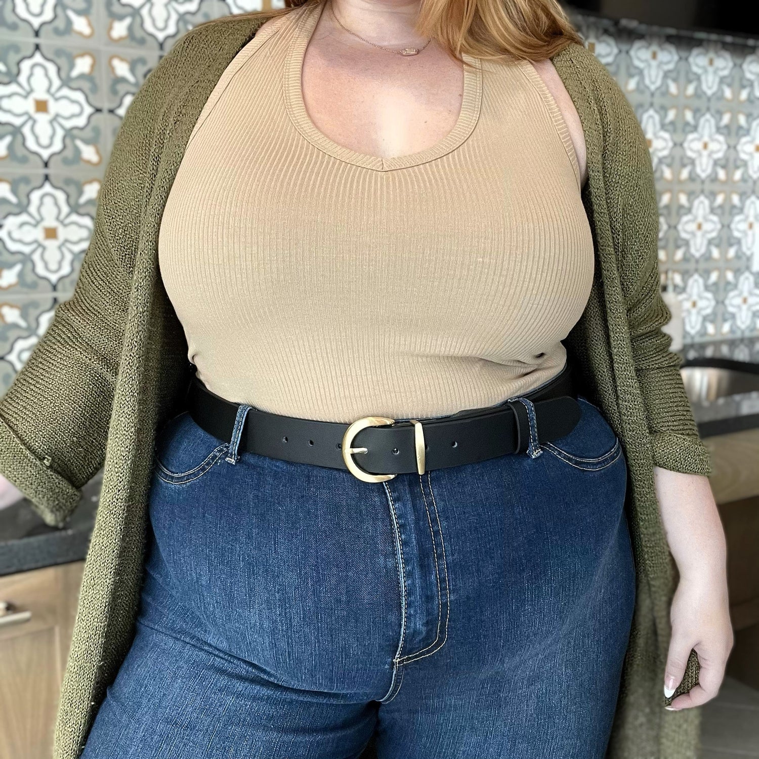 Cinturón de piel vegana - Dorado