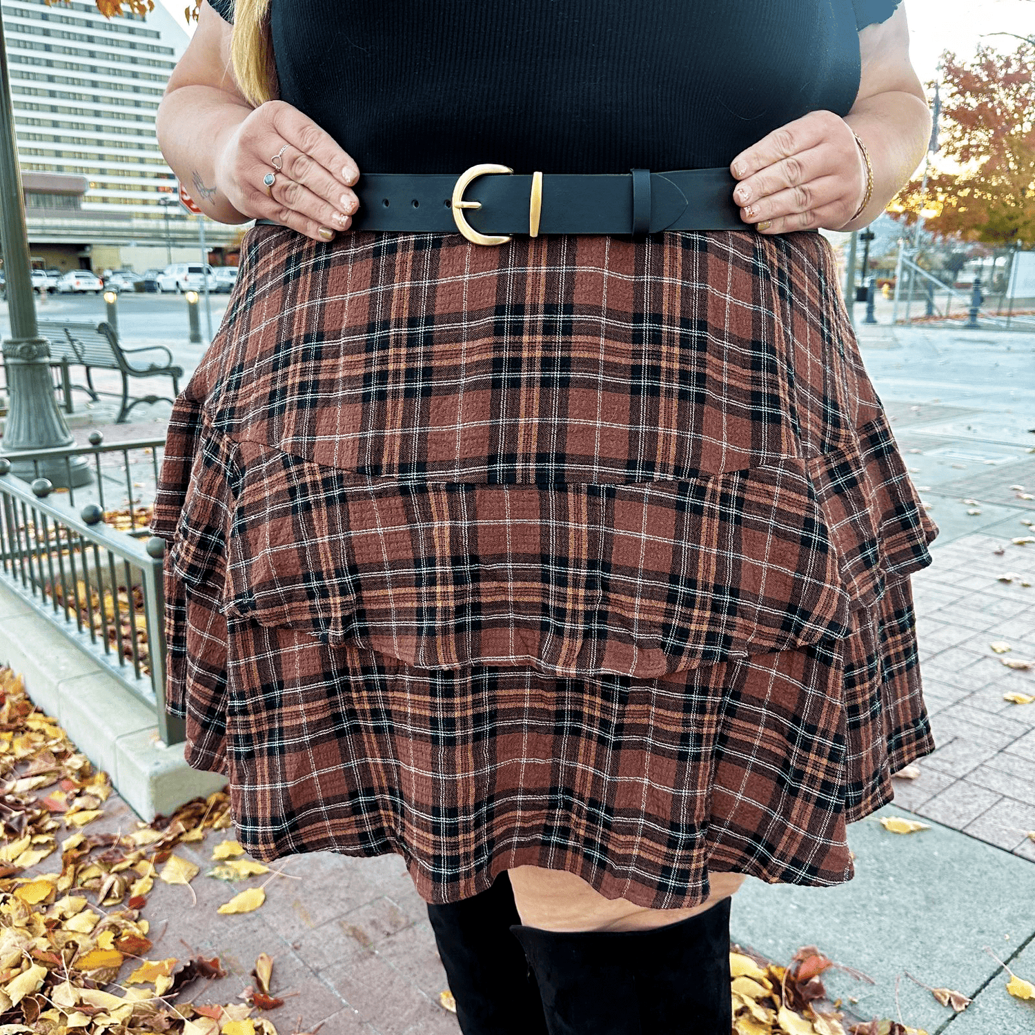 Cinturón de piel vegana - Dorado