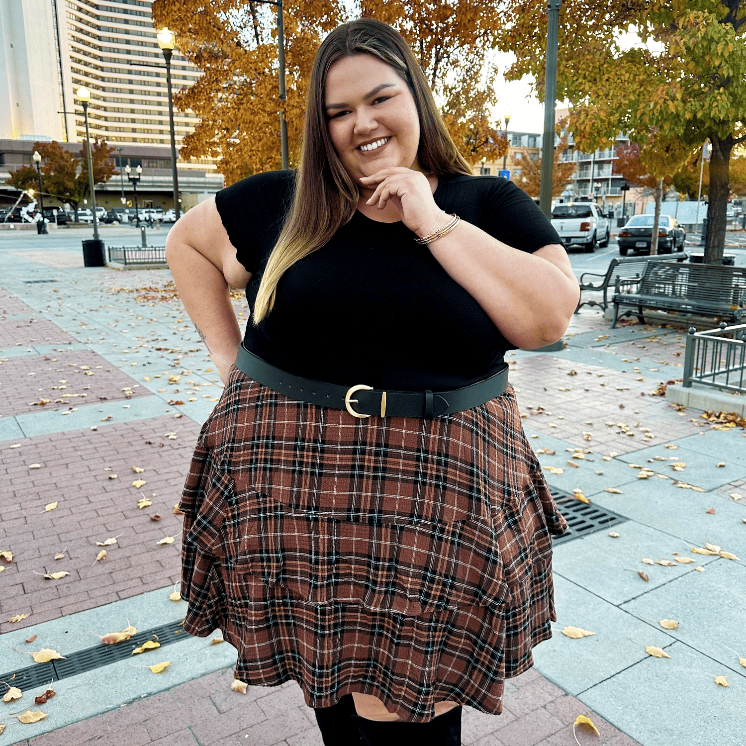 Cinturón de piel vegana - Dorado