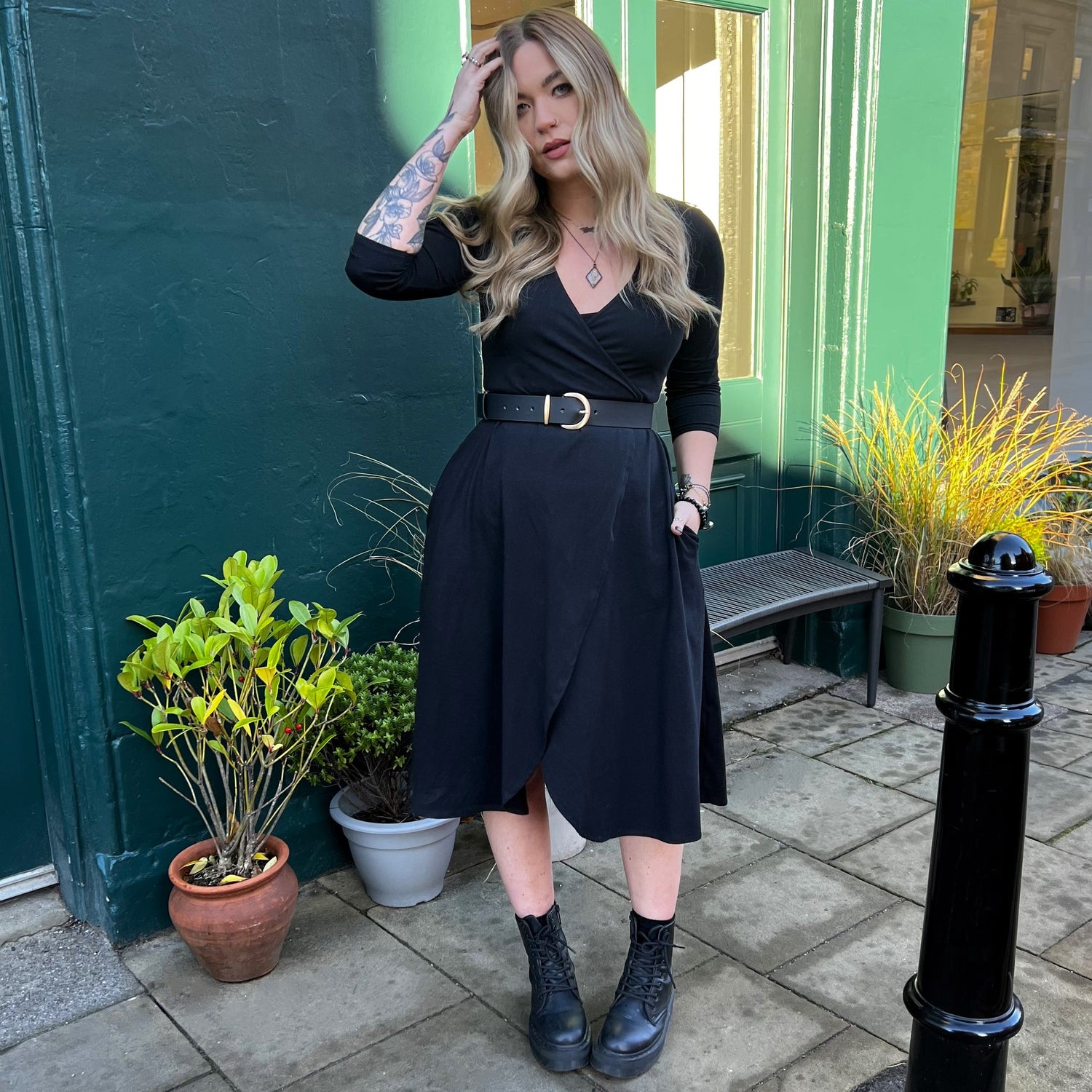 Cinturón de piel vegana - Dorado