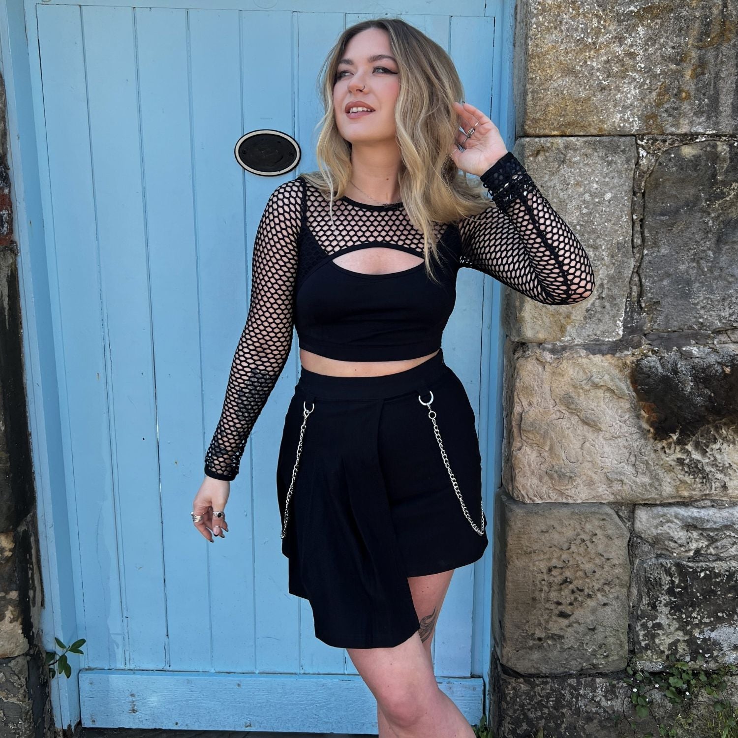 Fishnet Top - Alanis - Negro