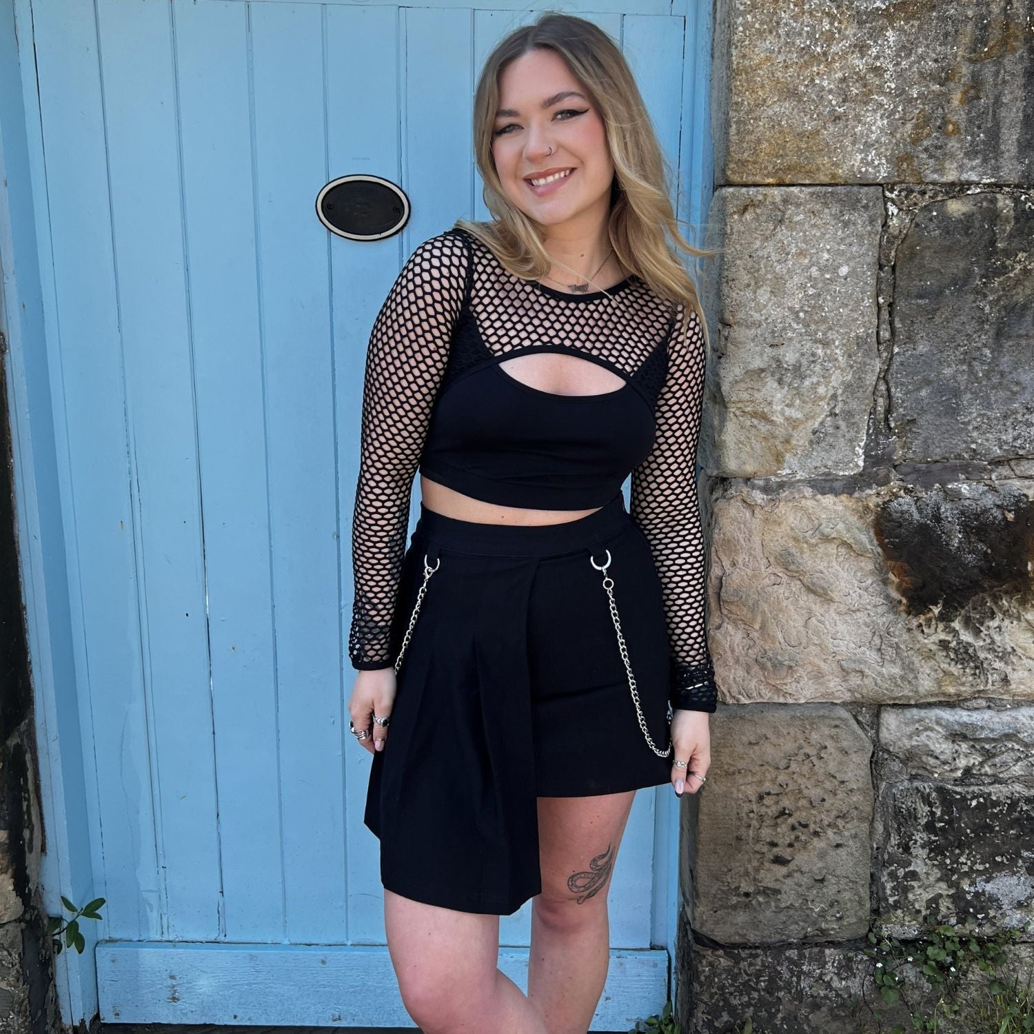 Fishnet Top - Alanis - Negro