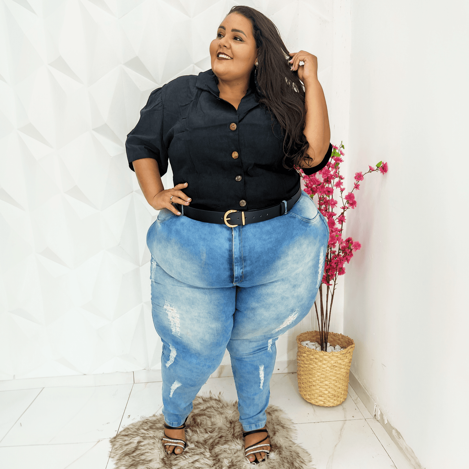 Cinturón de piel vegana - Dorado