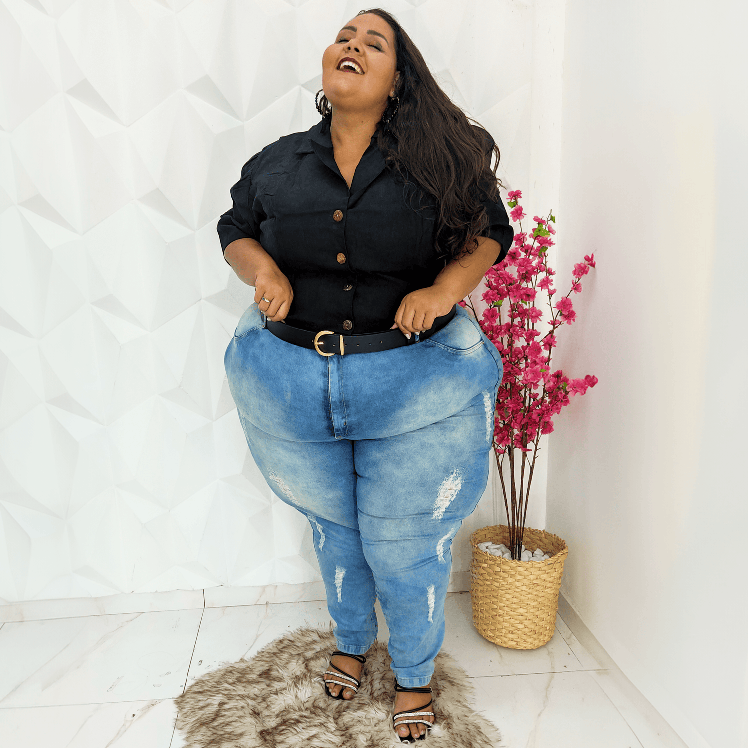 Cinturón de piel vegana - Dorado