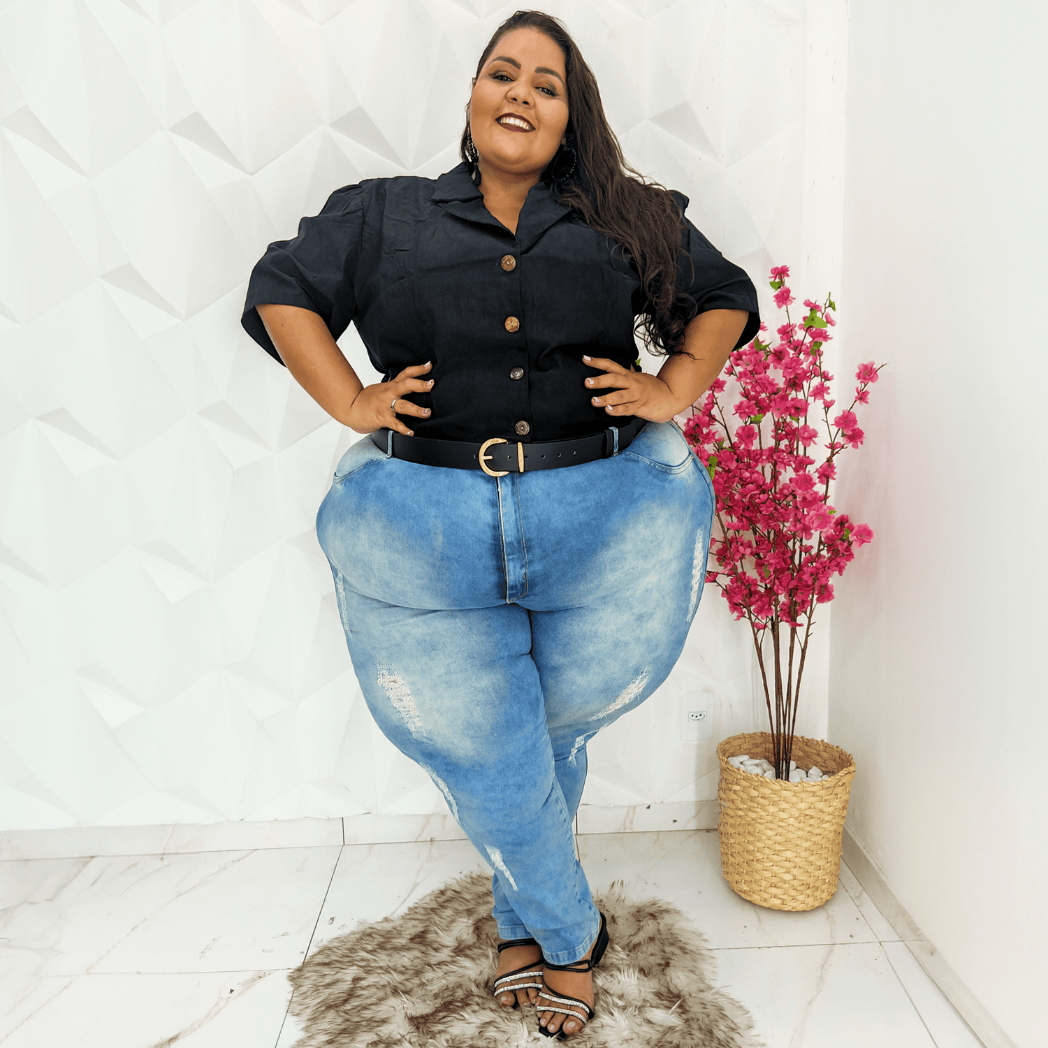 Cinturón de piel vegana - Dorado