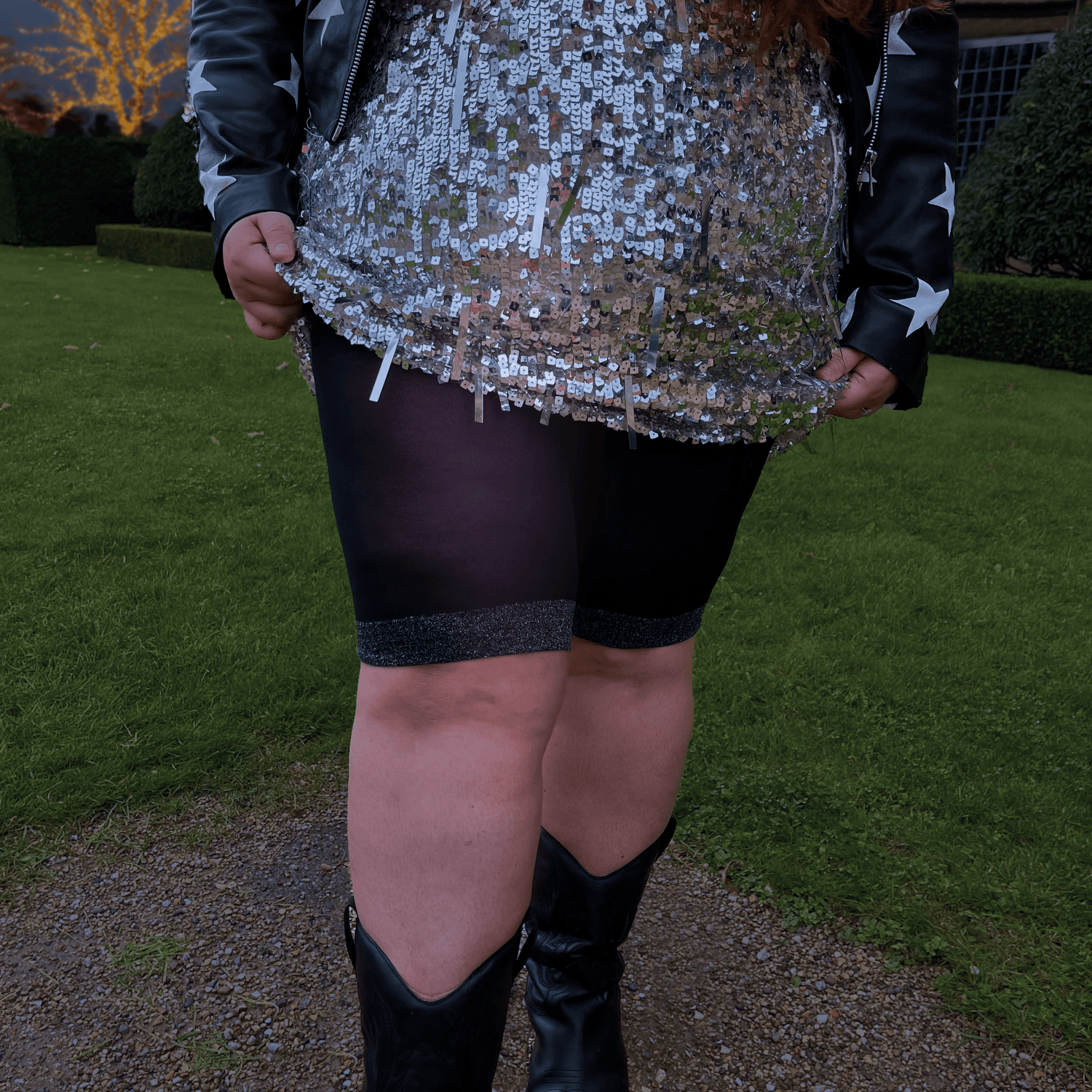 Stay Cool Chub Rub Lurex Shorts - Negro