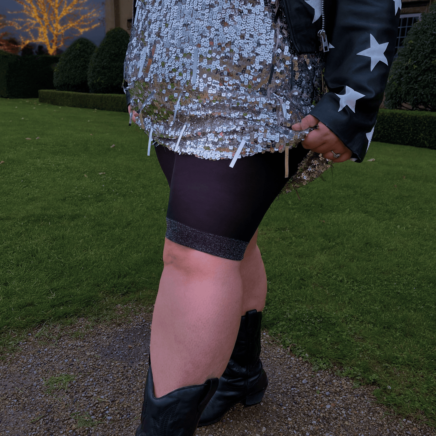 Stay Cool Chub Rub Lurex Shorts - Negro