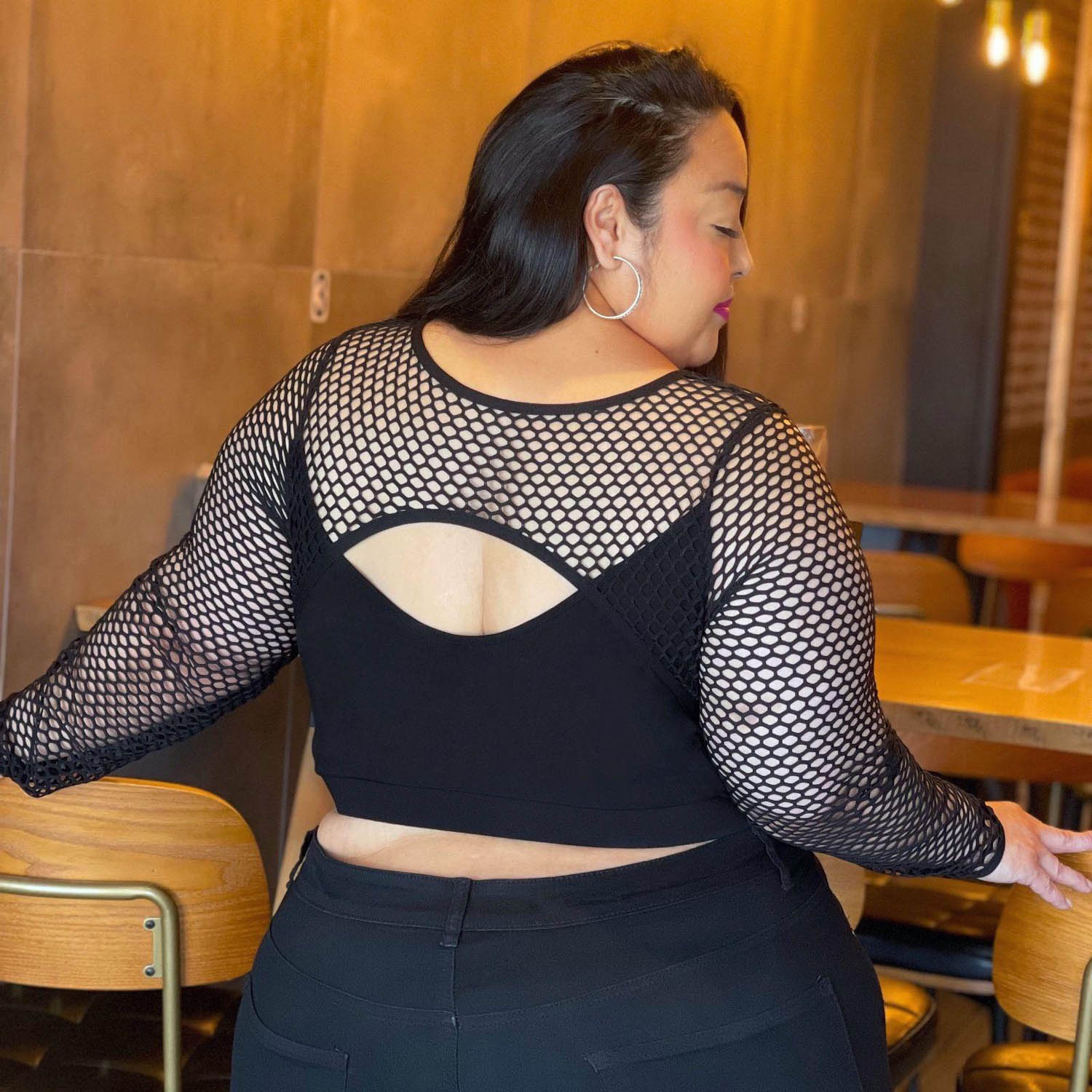 Fishnet Top - Alanis - Negro