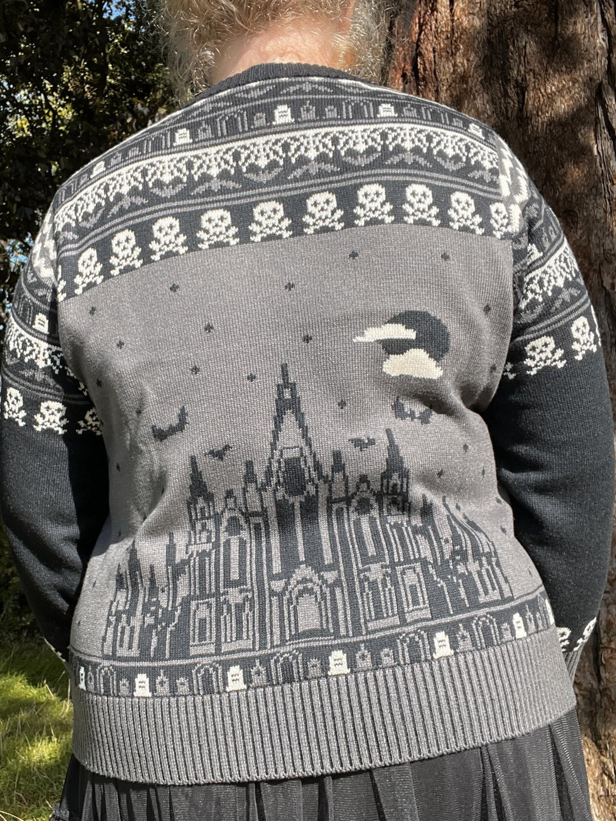 Fair Isle Jumper - Haunted House - Black/Grey