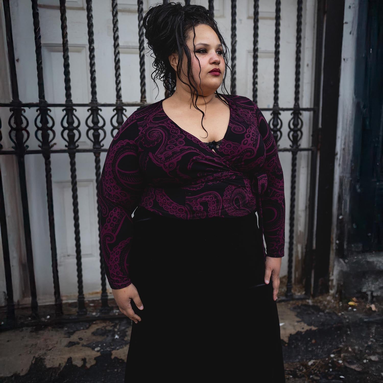 Organic Cotton Wrap Top - Kraken's Embrace