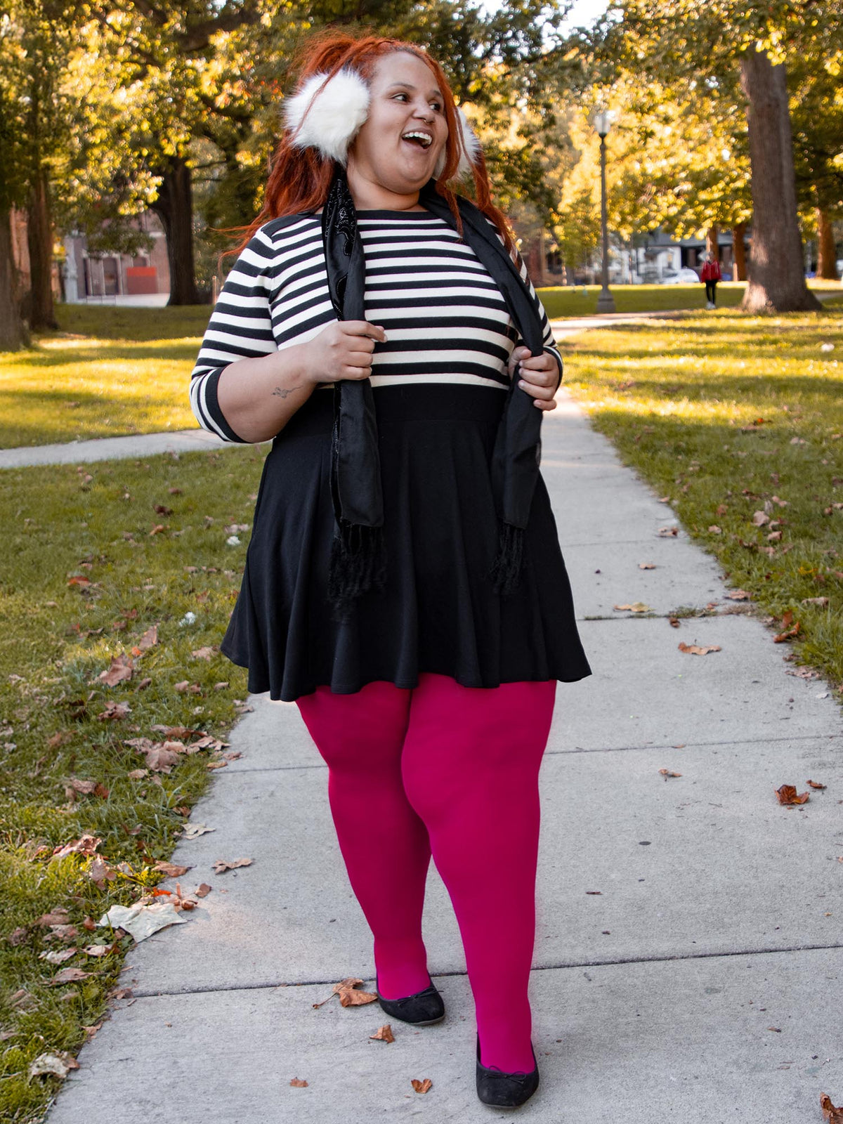 120 Denier Super-Opaque Tights - Raspberry Pie