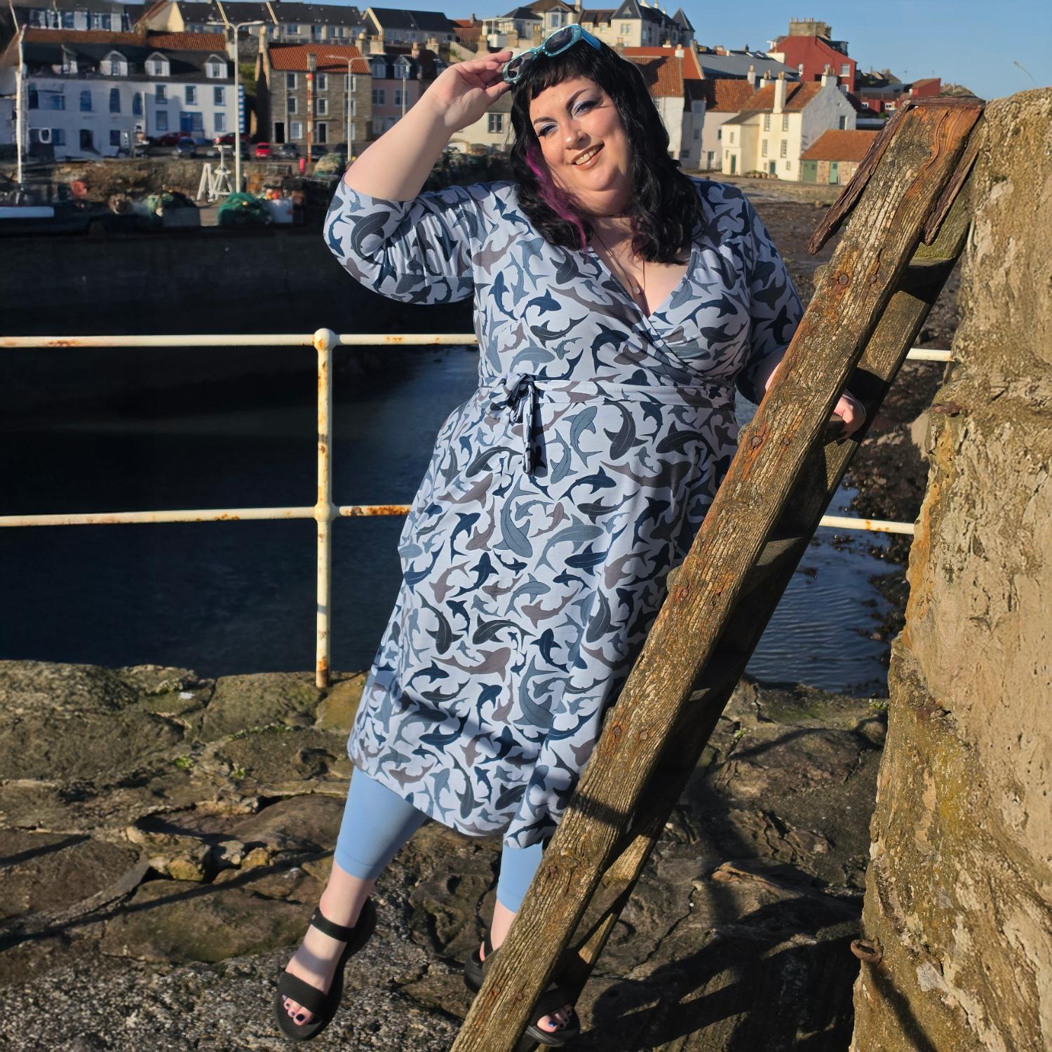 Wrap Dress - Sharks