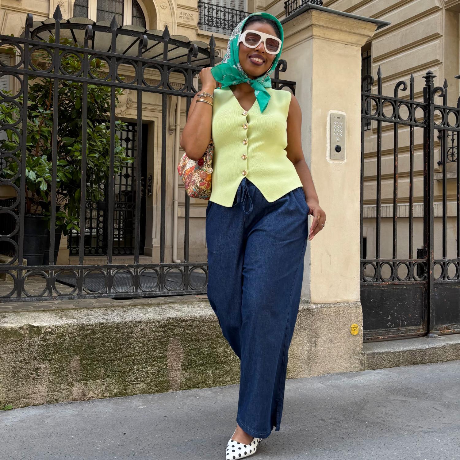 Relaxed Chambray Trousers - Denim