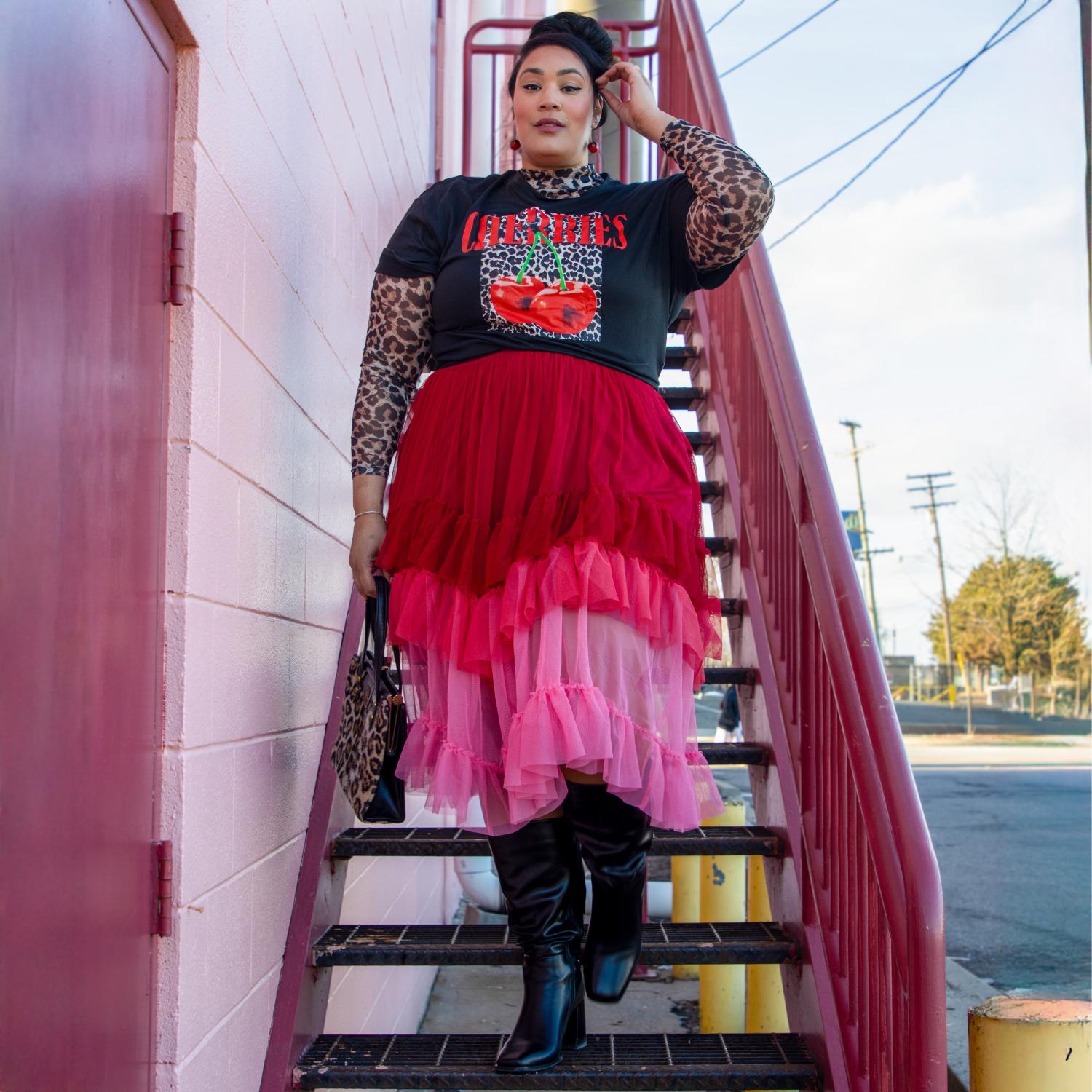 Mesh Maxi Skirt - Pirouette Ombre