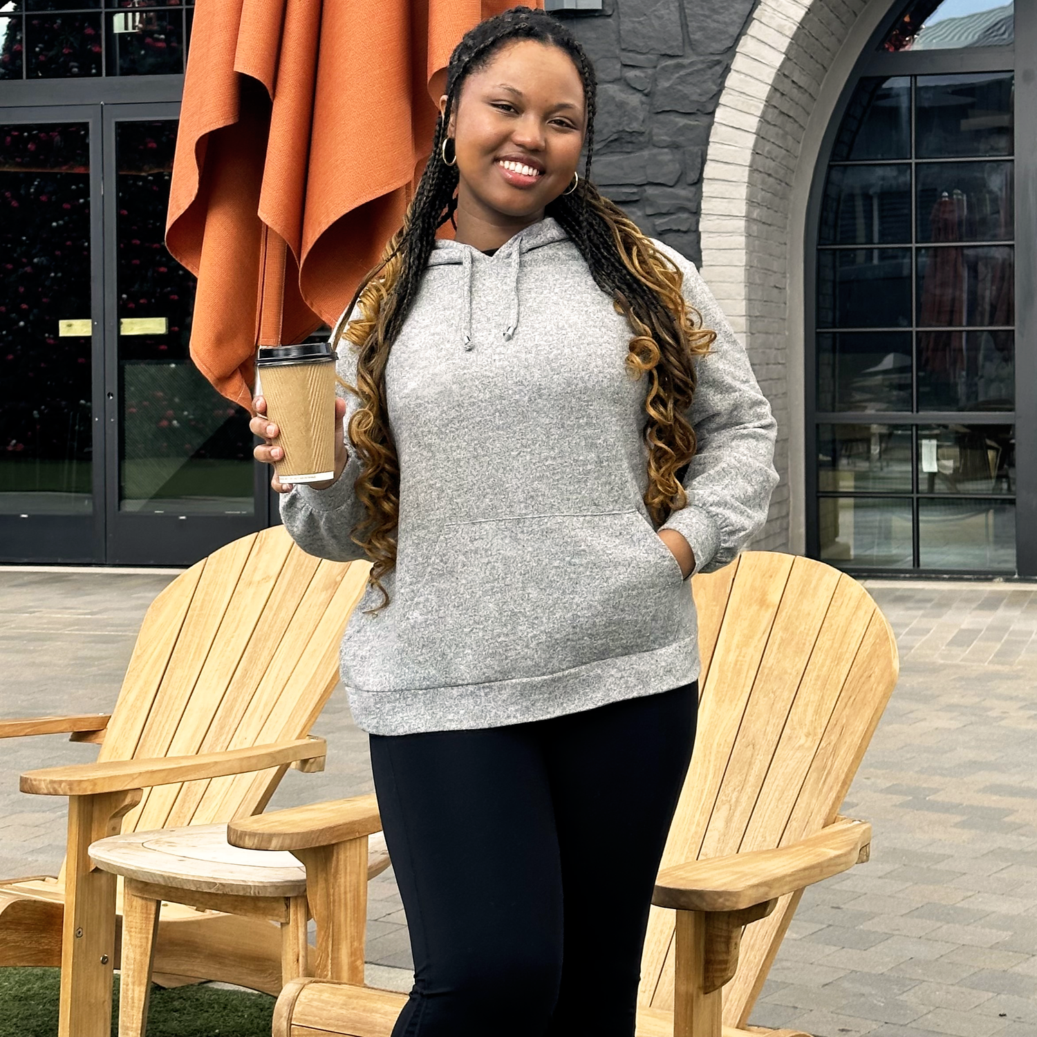 Sudadera con capucha - Gris jaspeado