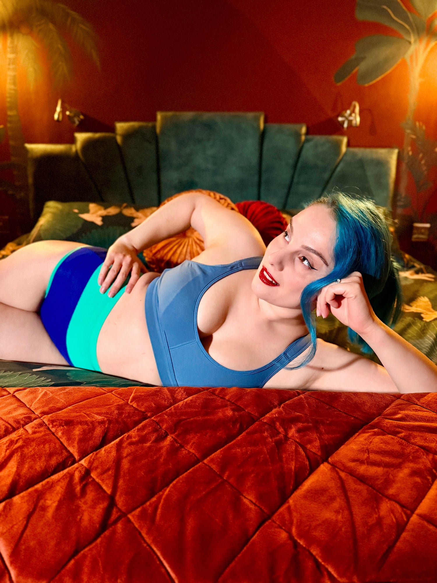 Organic Cotton Full Brief Duo Knickers - Arabesque & Mint