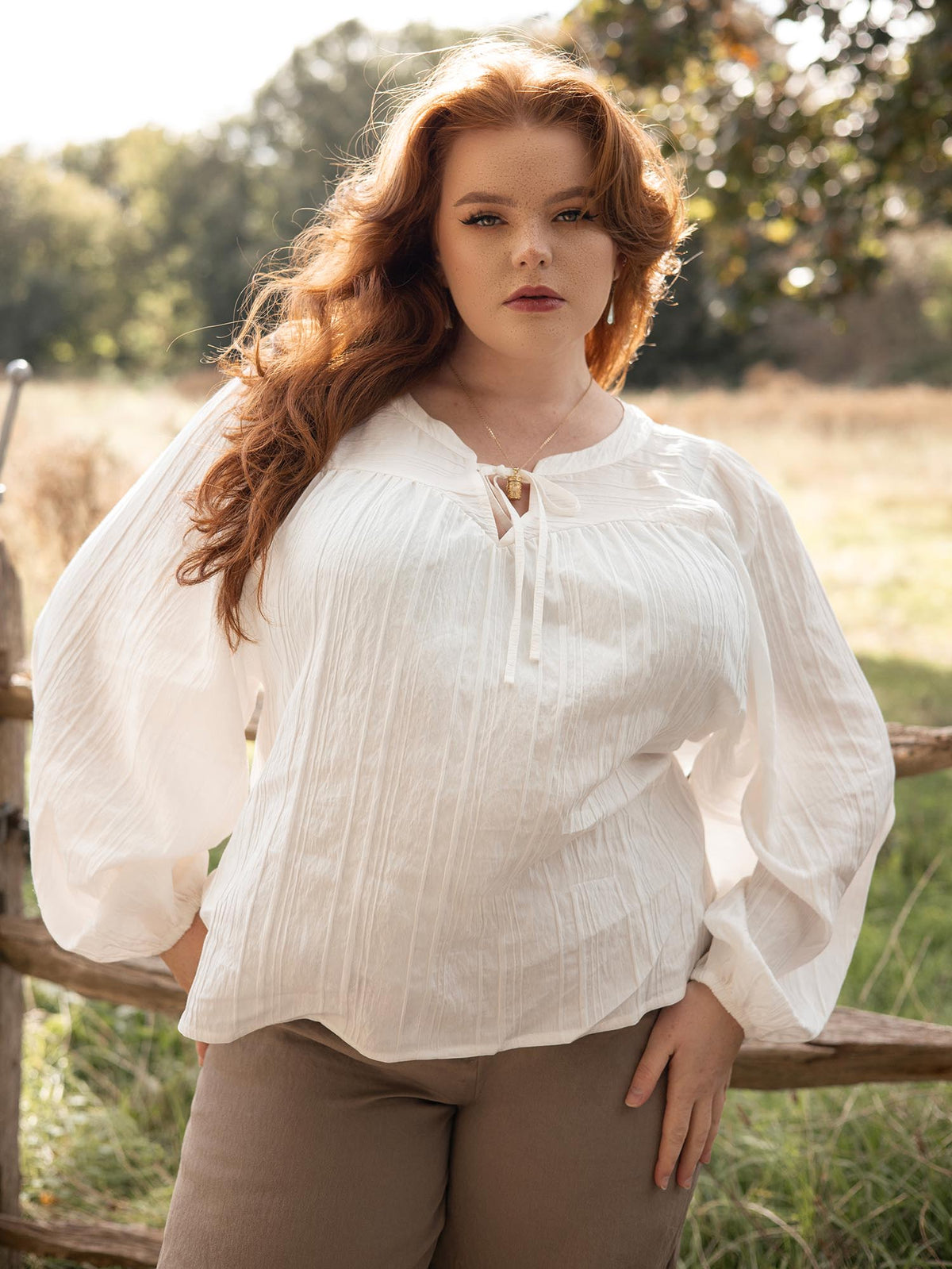Iona Textured Woven Blouse - Cream