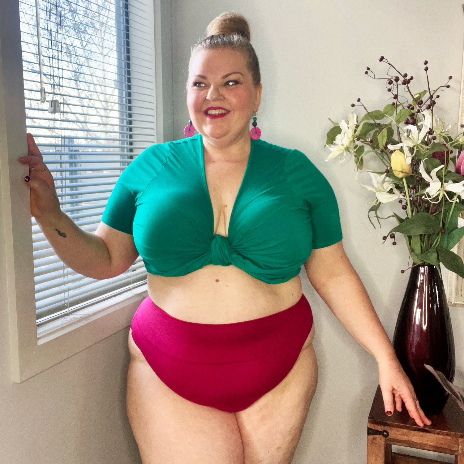 Braguitas altas de algodón orgánico - Pastel de frambuesa