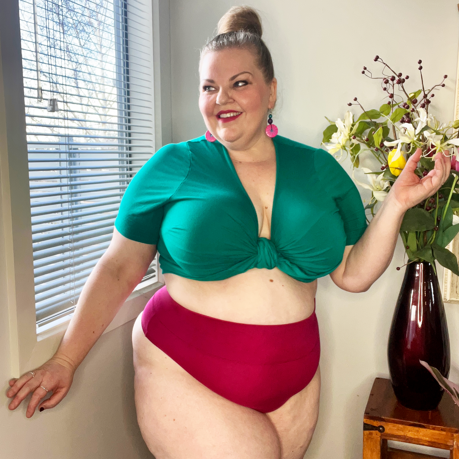 Braguitas altas de algodón orgánico - Pastel de frambuesa