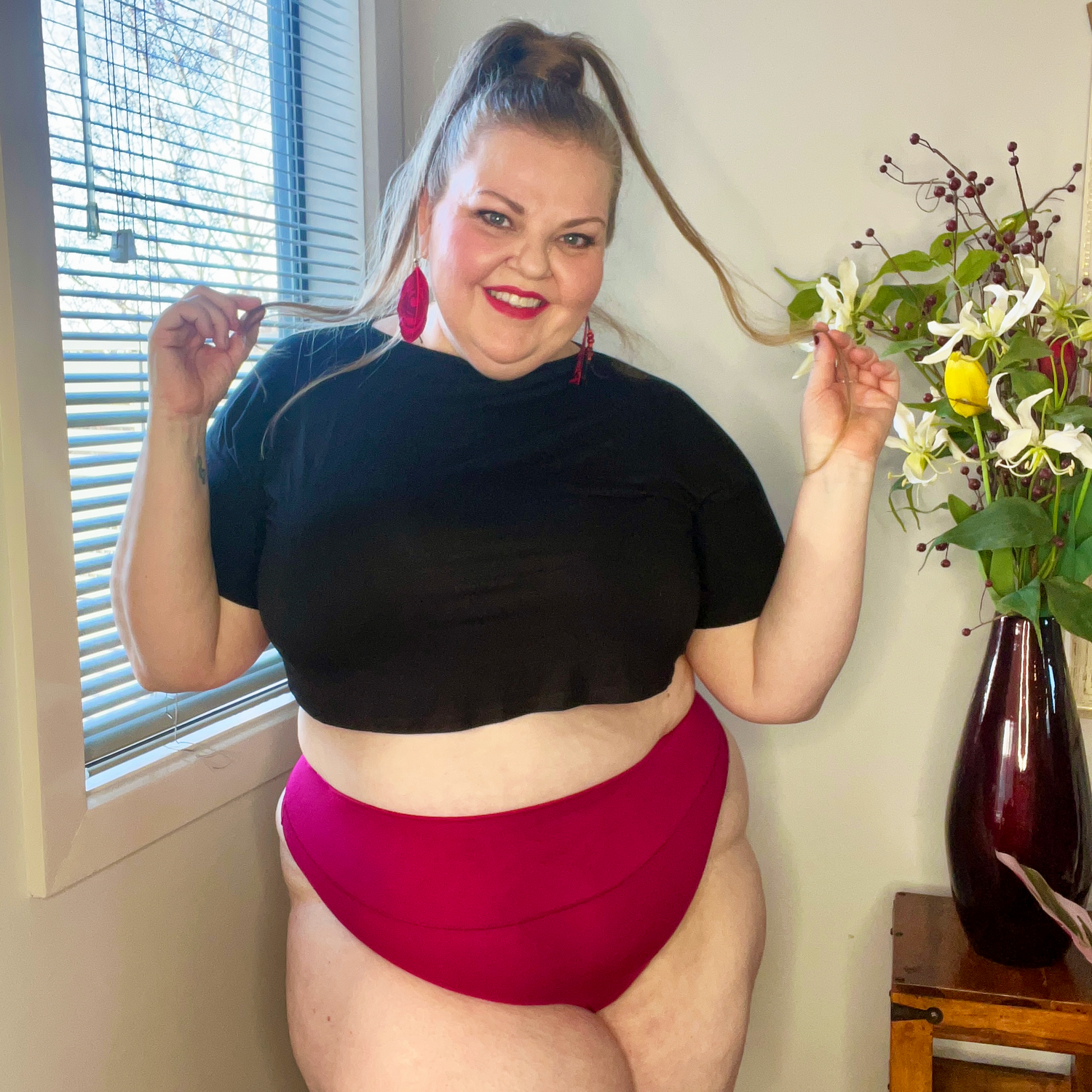 Tanga de algodón orgánico - Frambuesa