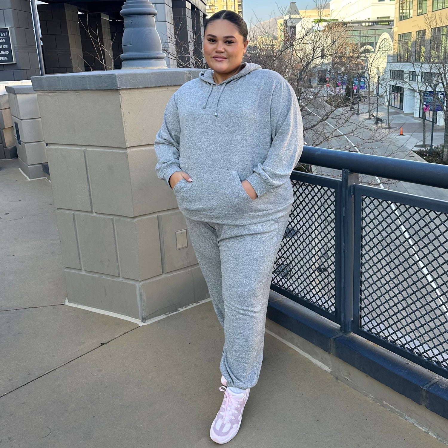 Sudadera con capucha - Gris jaspeado