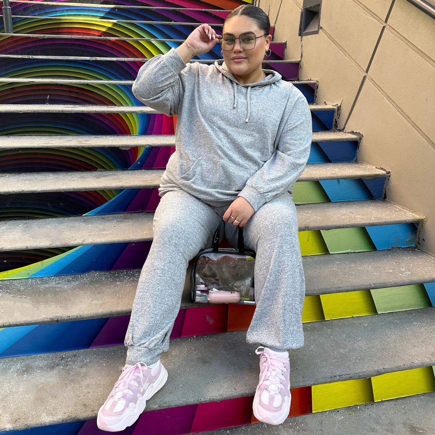 Sudadera con capucha - Gris jaspeado