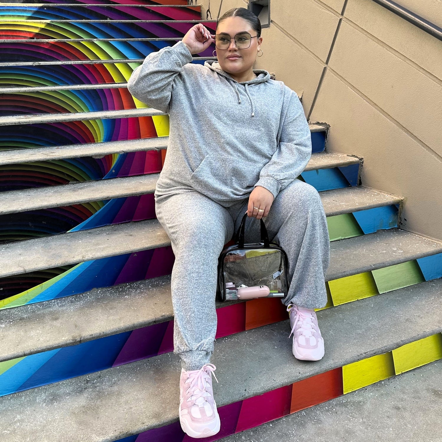 Sudadera con capucha - Gris jaspeado