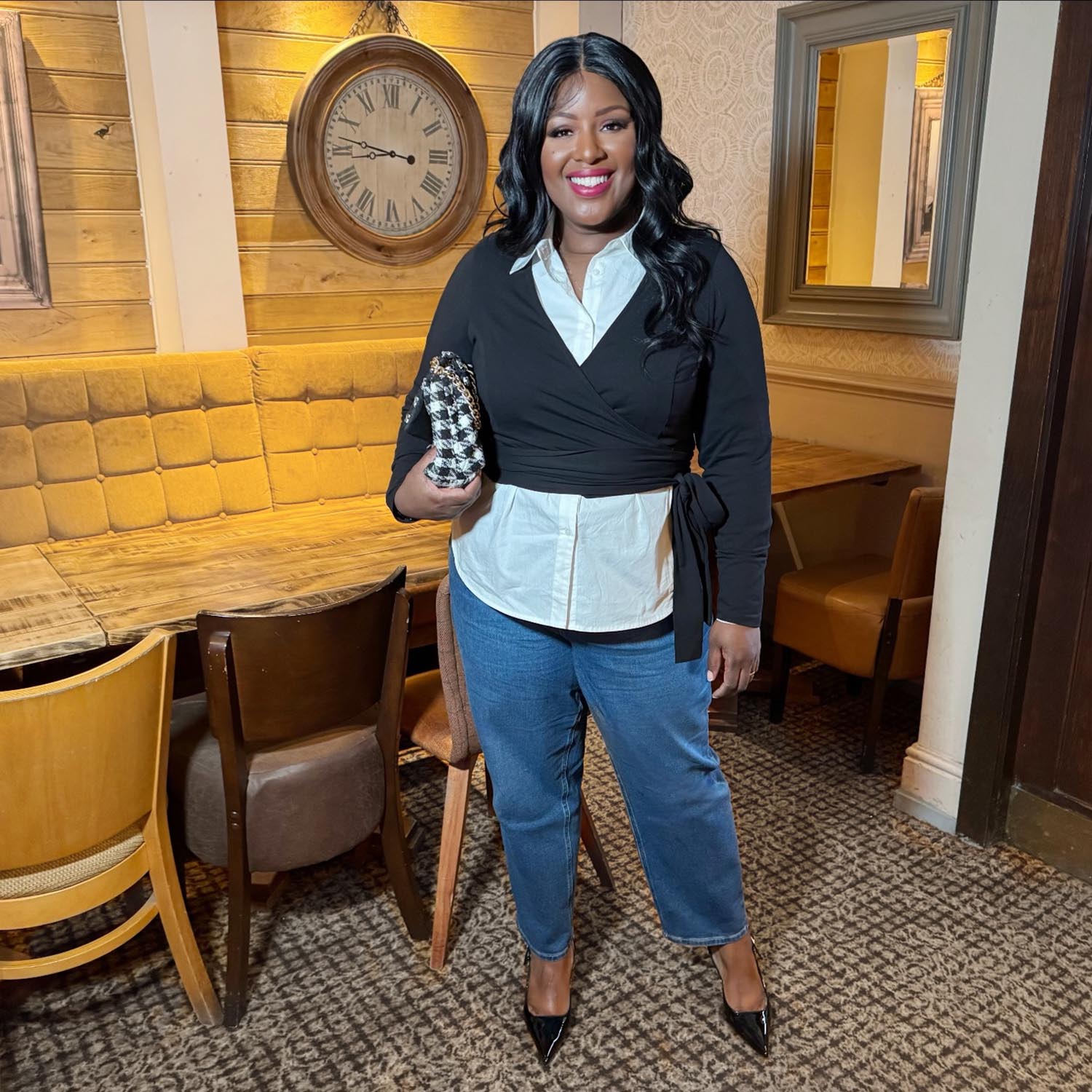 Top de envoltura de algodón orgánico - negro