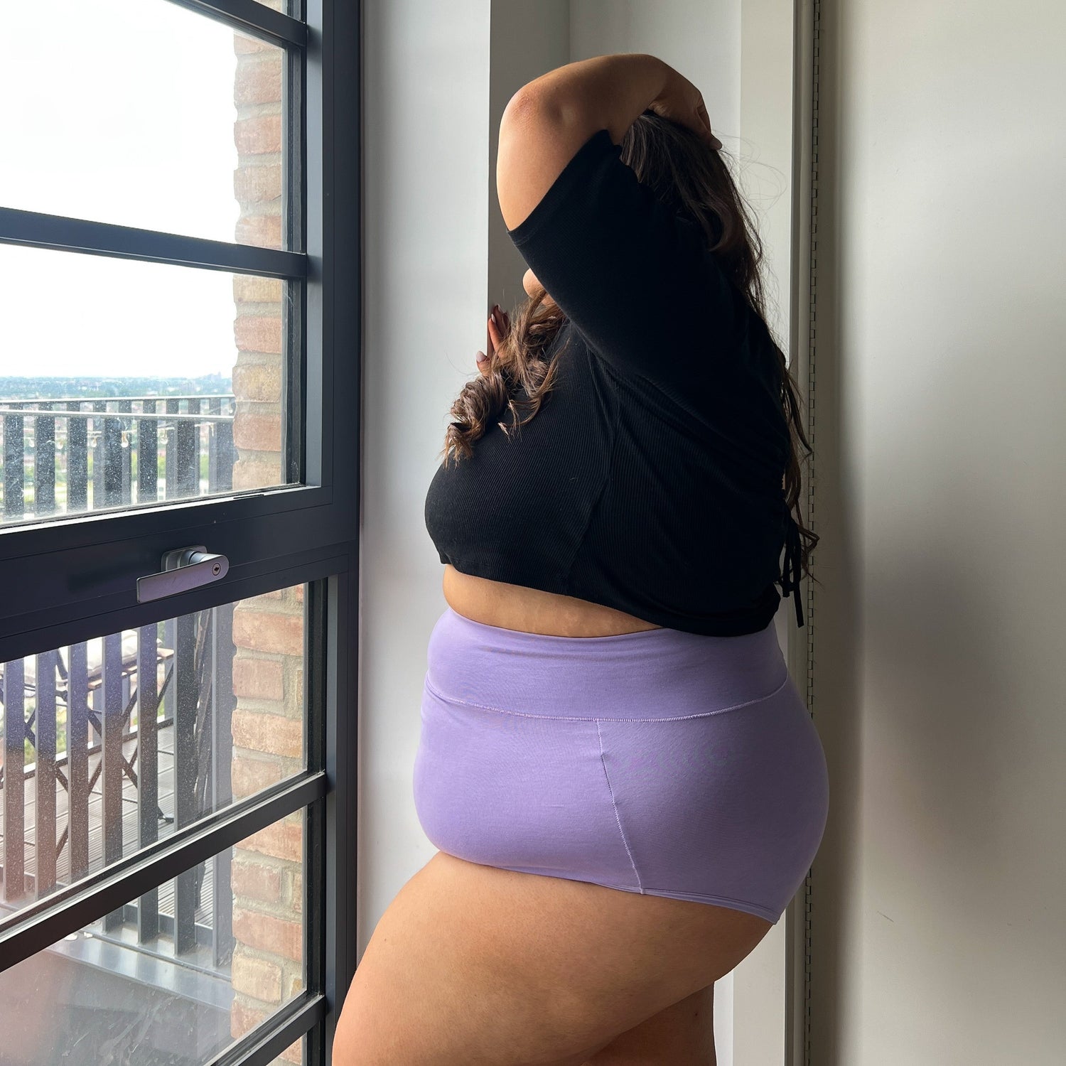 Braguitas de algodón orgánico de cintura alta - Cassis de Violet