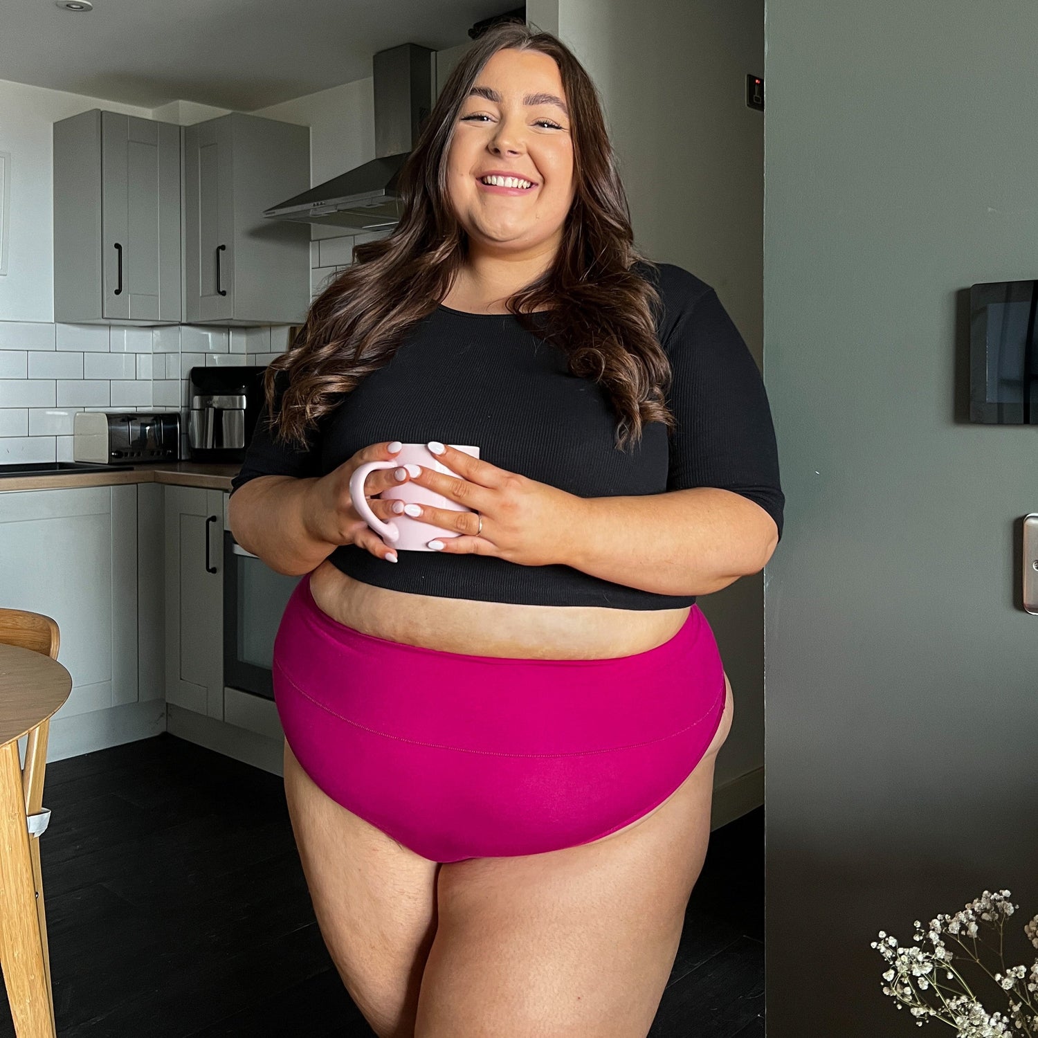 Tanga de algodón orgánico - Frambuesa