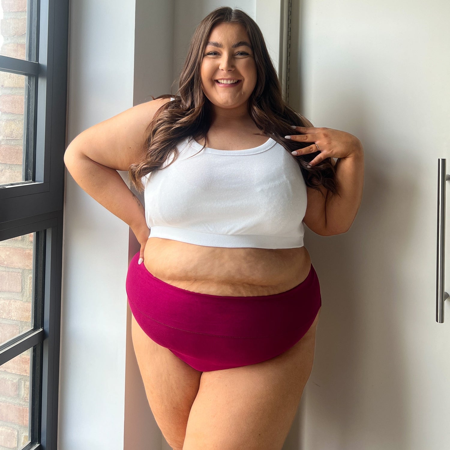 Tanga de algodón orgánico - Frambuesa