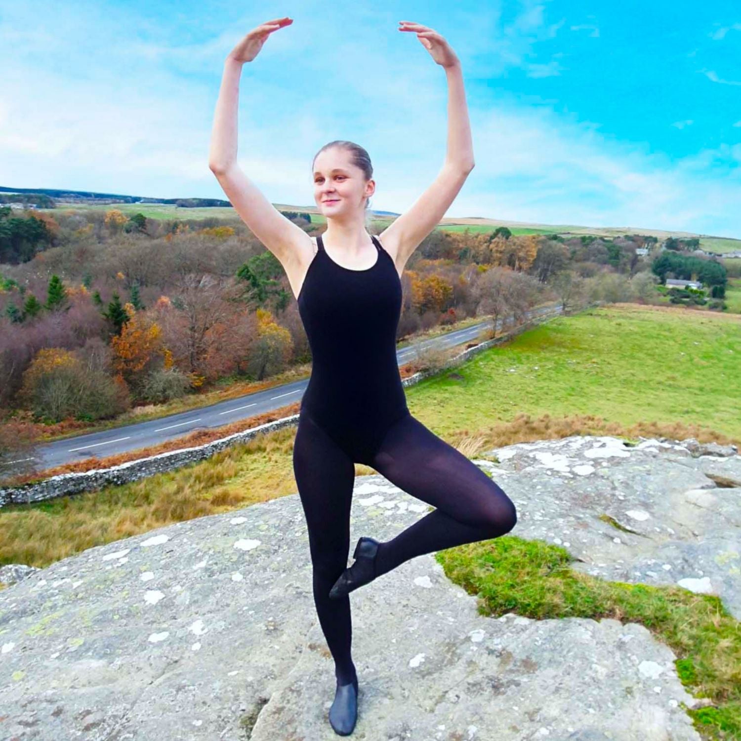 Mallas de baile convertibles para preadolescentes - Negras