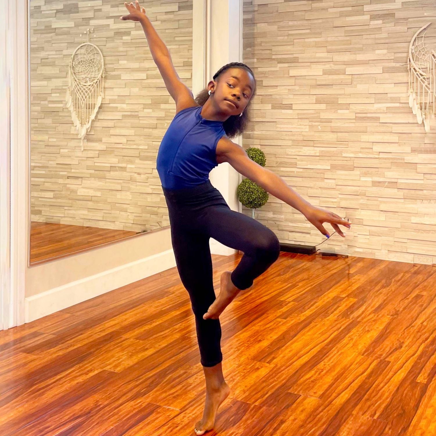 Mallas de baile convertibles para preadolescentes - Negras