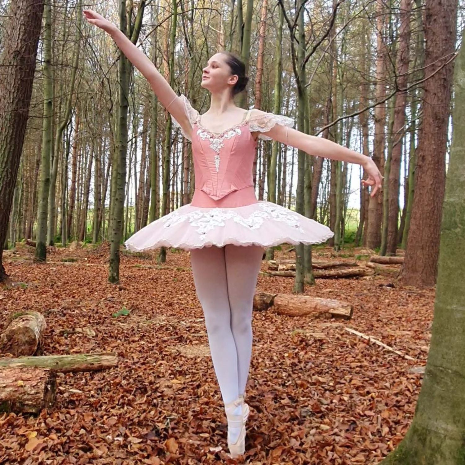 Mallas de baile convertibles para preadolescentes - Blancas