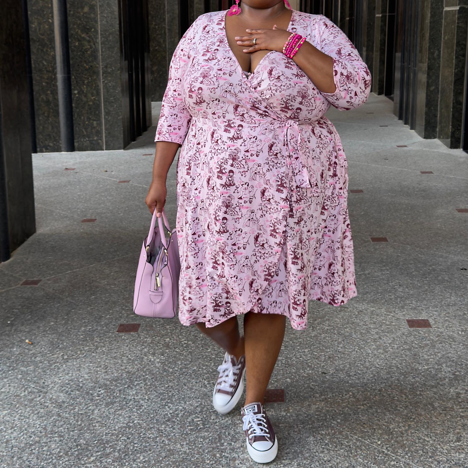 Vestido de envoltura - Passion Au Jardin - L'Amour Rose