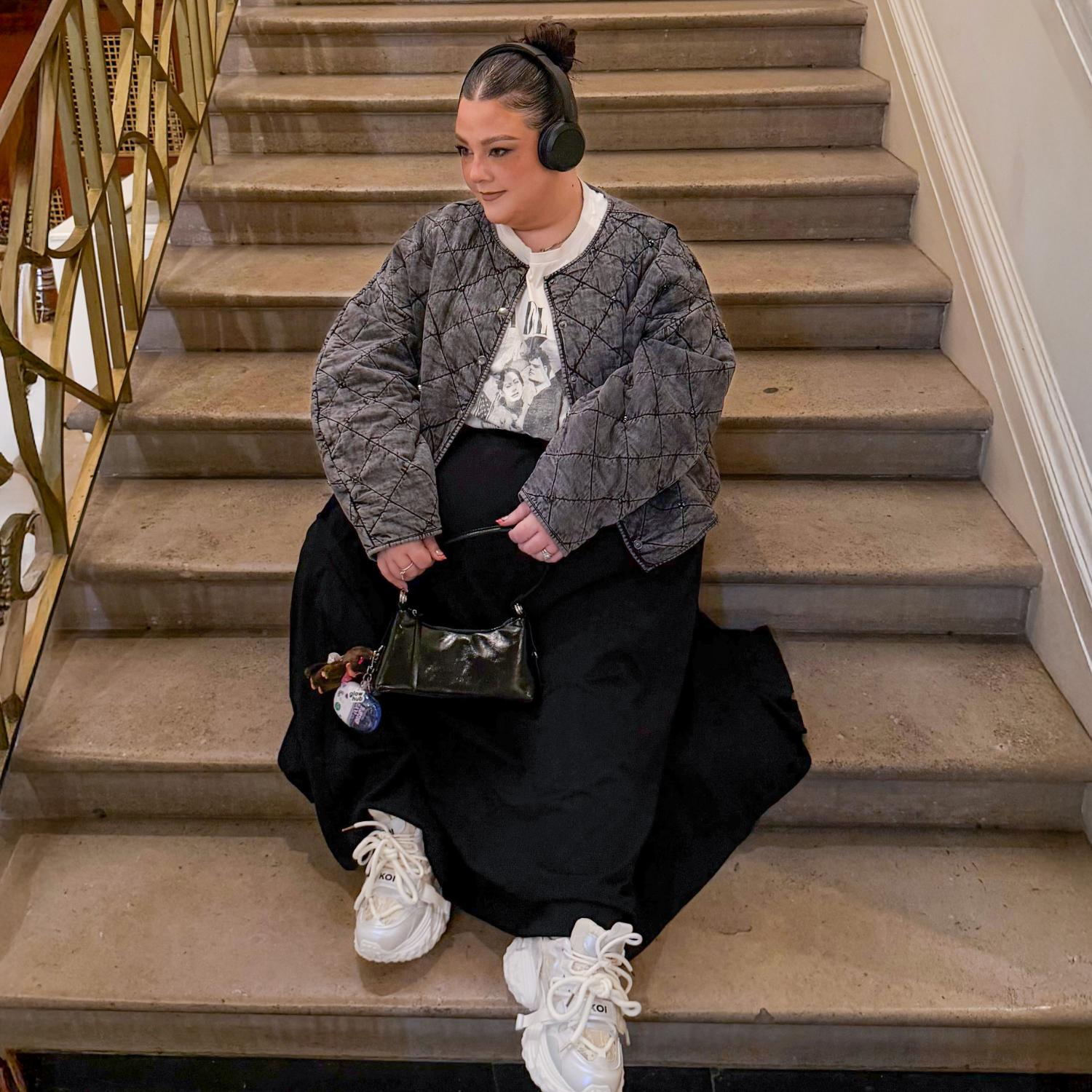 Jersey A-Line Maxi Skirt - Black