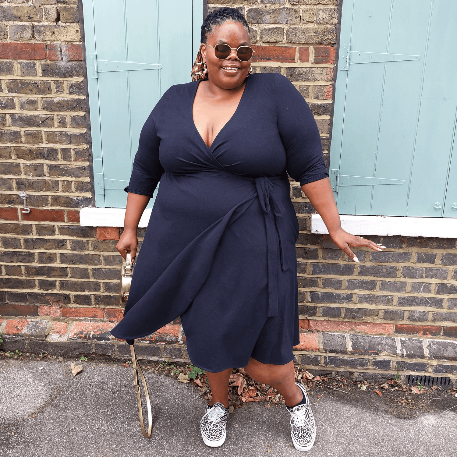 Vestido cruzado - Negro