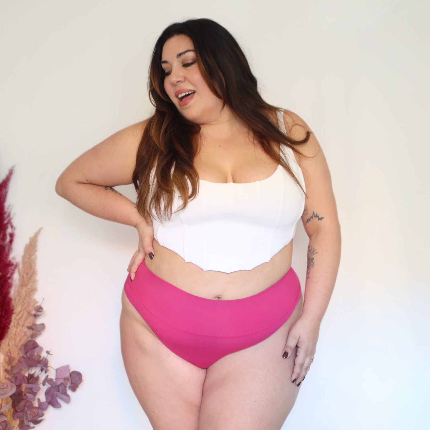 Braguitas de algodón orgánico de pierna alta - Barbara