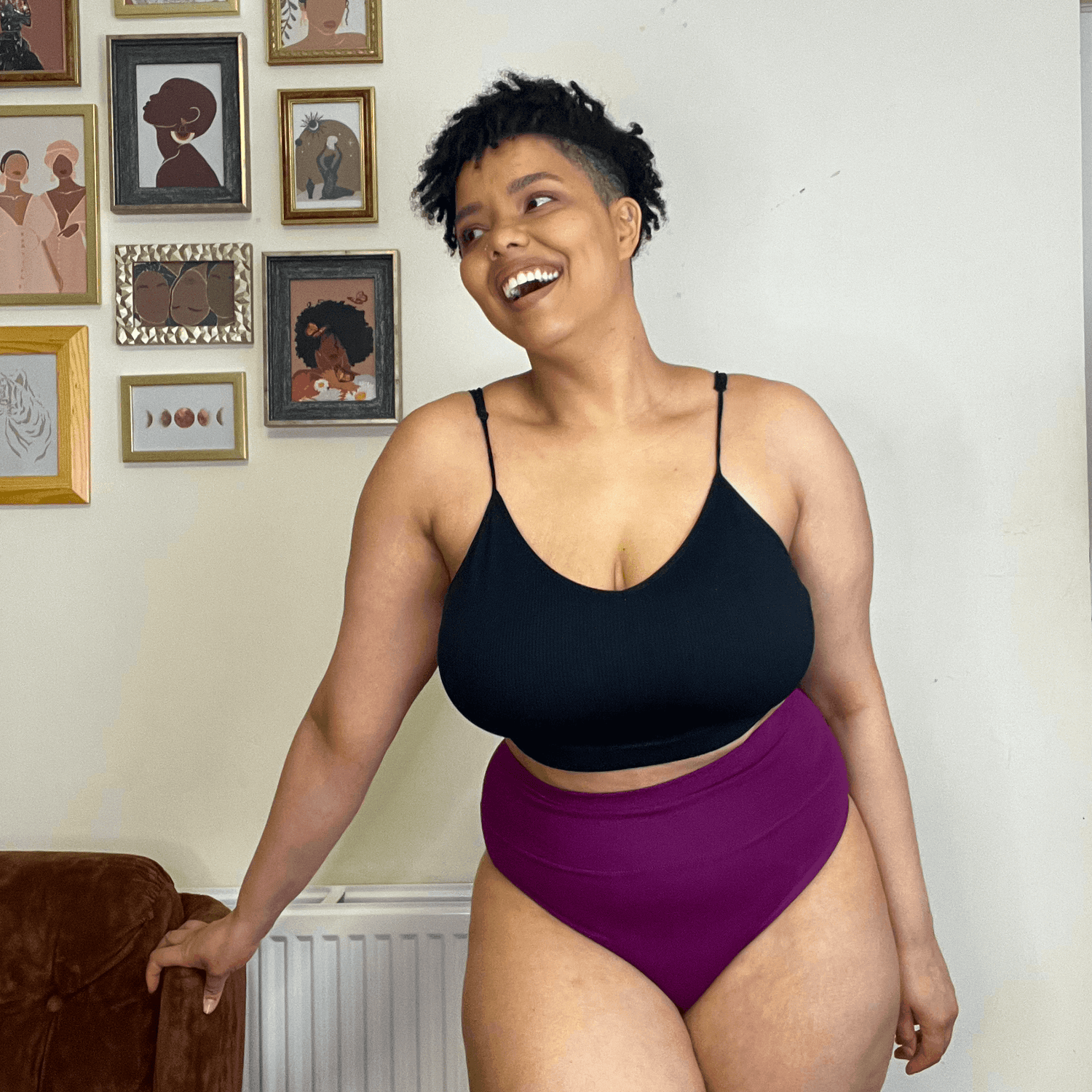 Cheeky High Leg Knickers - Figgy Pudding - Snag