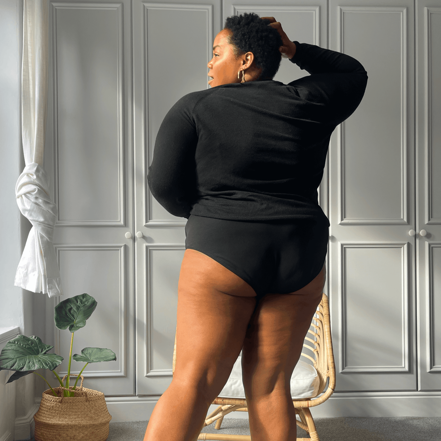 Knickers breves completos - 3 pares en negro